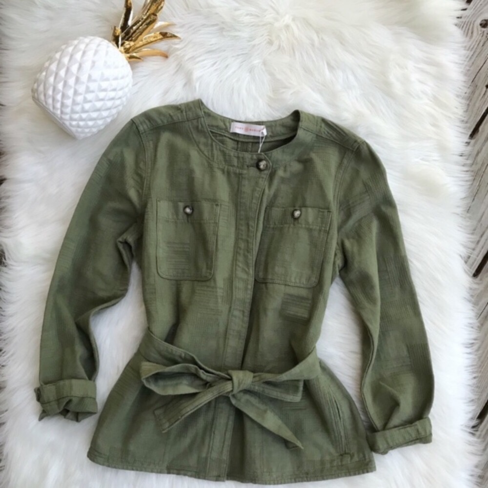NWT Tory Burch Utility Jacket Olive Green Everett